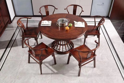 缅甸花梨（大果紫檀）新中式圆台