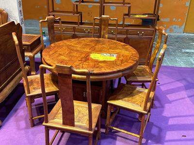 缅甸花梨（大果紫檀）独板圆台