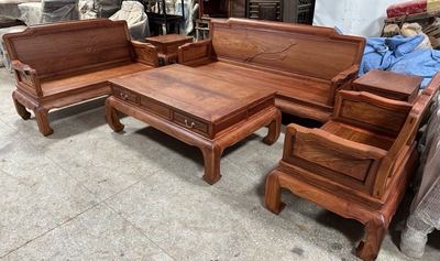 缅甸花梨（大果紫檀）荷韵沙发