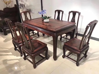 阔印尼黑酸枝（阔叶黄檀）长方桌