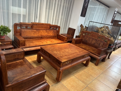 缅甸花梨（大果紫檀）国色天香沙发