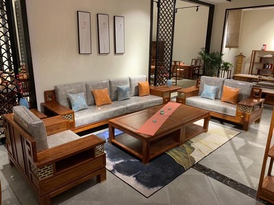 缅甸花梨（大果紫檀）新中式沙发