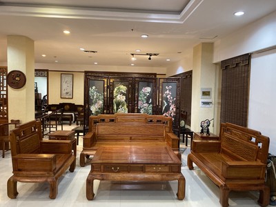 缅甸花梨（大果紫檀）国色天香沙发